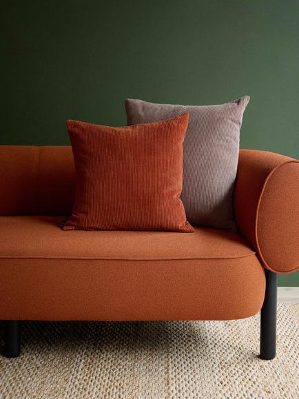 The Conran Shop Miller Corduroy Velvet Cushion Cover, Tobacco - view 2, Tobacco