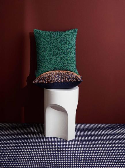 The Conran Shop Ripple Cotton Cushion Cover, Green - view 2, Green