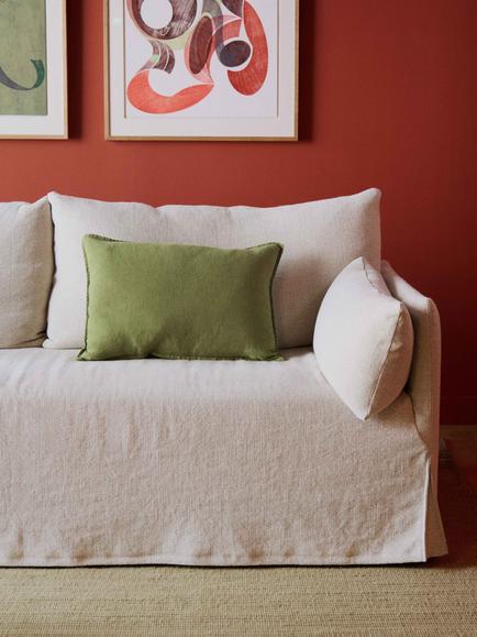 The Conran Shop Wallis Linen Cushion Cover, Celadon - view 2, Celadon