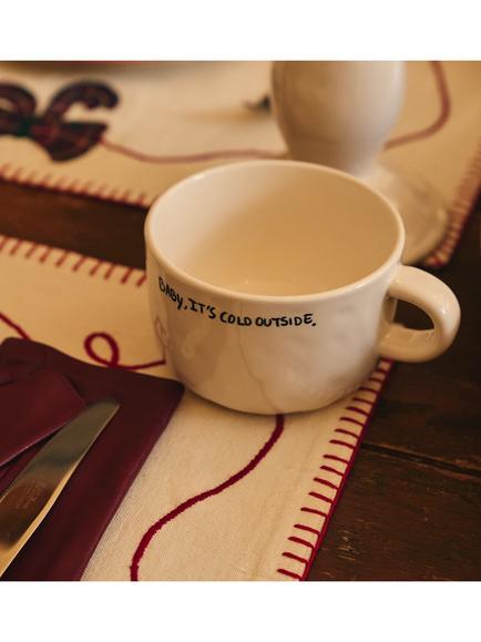 Anna + Nina 'Baby It's Cold Outside' Stoneware Cappuccino Mug, 300ml, White - view 2, White