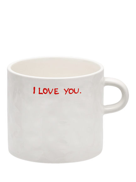 Anna + Nina 'I Love You' Stoneware Mug, 500ml, White, Multi