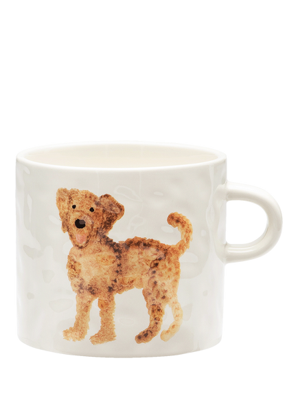 Anna + Nina Labradoodle Stoneware Mug, 500ml, White, Multi