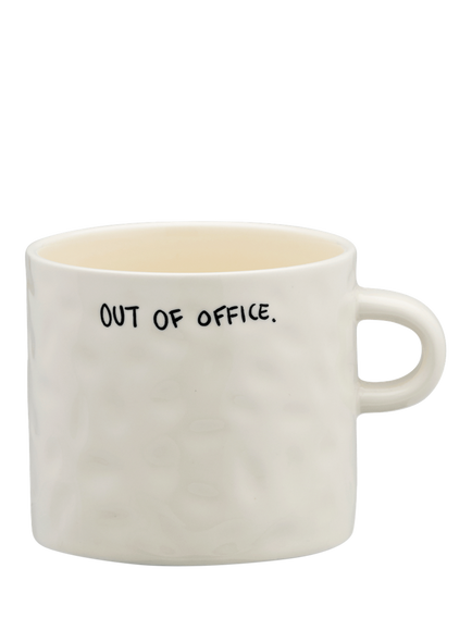 Anna + Nina 'Out of Office' Stoneware Mug, 500ml, White, Multi