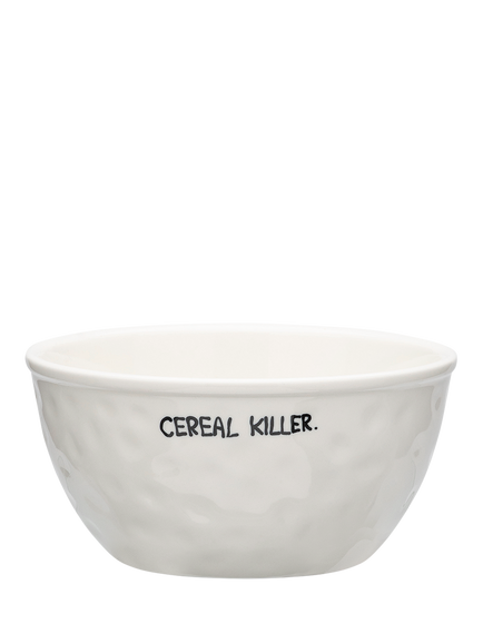 Anna + Nina Cereal Killer Stoneware Bowl, 14.5cm, White, Multi