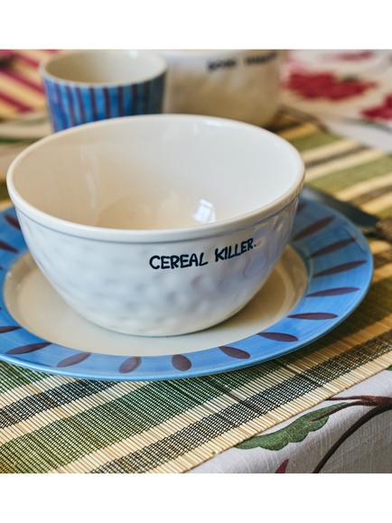 Anna + Nina Cereal Killer Stoneware Bowl, 14.5cm, White - view 2, Multi