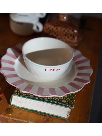 Anna + Nina 'I Love You' Stoneware Cereal Bowl, 14.5cm, White - view 2, Multi