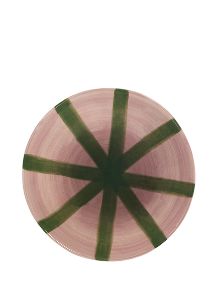 Anna + Nina Rosebud Hand Painted Stripe Stoneware Cereal Bowl, 14cm, Pink - view 2, Multi