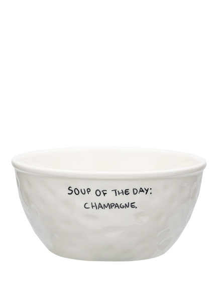 Anna + Nina 'Soup of the Day' Stoneware Bowl, 14.5cm, White, Multi