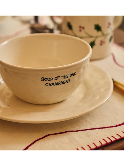 Anna + Nina 'Soup of the Day' Stoneware Bowl, 14.5cm, White - view 2, Multi