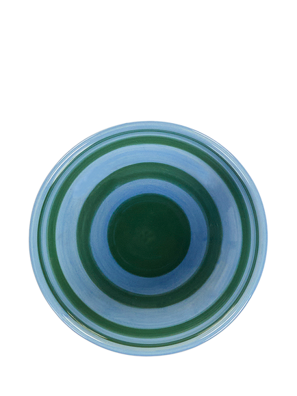 Anna + Nina Tide & Leaf Hand Painted Stripe Stoneware Tapas Bowl, 10cm, Blue - view 2, Multi