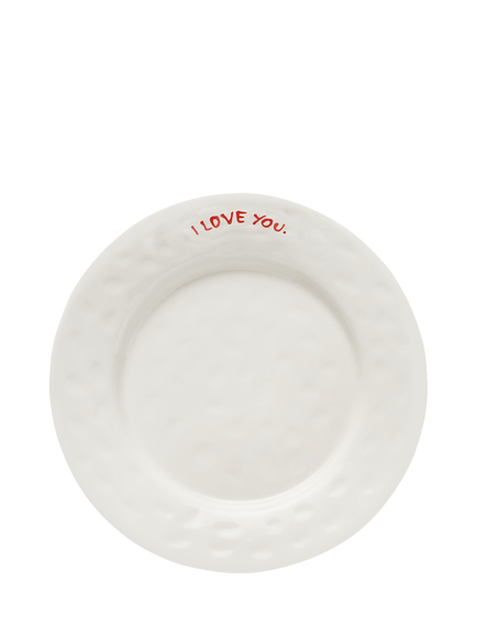 Anna + Nina 'I Love You' Stoneware Breakfast Plate, 22cm, White, Multi