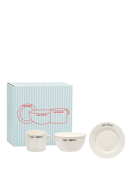 Anna + Nina Good Morning Stoneware Breakfast Set, 3 Piece - view 2, Multi