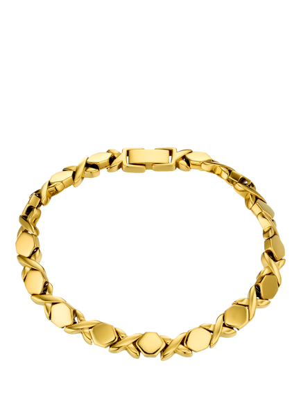 Orelia Luxe Waterproof Cross Tennis Bracelet, Gold, Gold