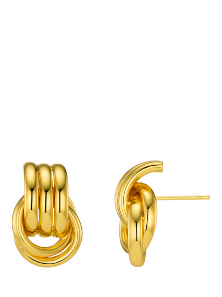 Orelia Luxe Waterproof Mini Interlocking Stud Earrings, Gold, Pale Gold