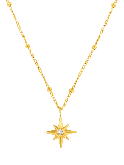 Orelia Luxe Waterproof Cubic Zirconia Satellite Chain Necklace, Gold, Gold