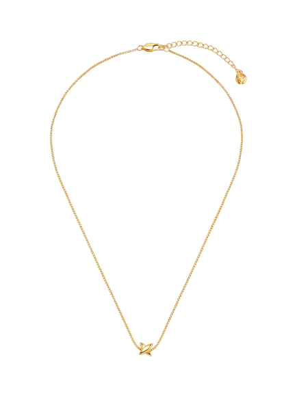 Orelia LUXE Waterproof Polished Cross Chain Necklace, Gold - view 2, Pale Gold