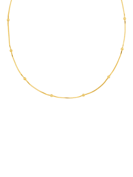 Orelia Satellite Snake Chain Necklace, Gold, Gold