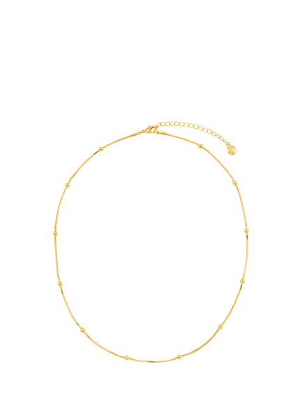 Orelia Satellite Snake Chain Necklace, Gold - view 2, Gold