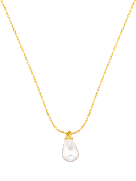 Orelia Faux Pearl Necklace, Gold/White, Gold/White