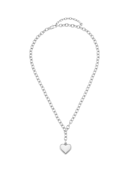 Orelia Luxe Waterproof Chunky Heart Drop Pendant  Necklace, Silver - view 2, Silver