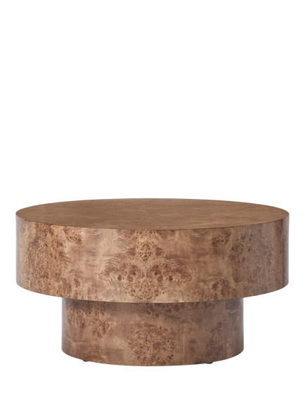 John Lewis OUTLET Burl Round Coffee Table, Walnut, Natural