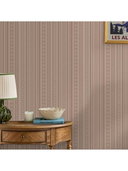 Joules Decorative Stripe Wallpaper - view 2, Pink