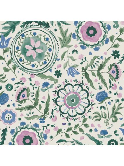 Joules Festival Flowers Print Wallpaper, Cream/Multi