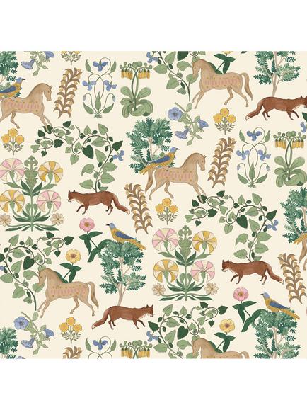Joules Folk Forest Floral Wallpaper, Multi, Multi