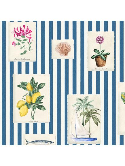 Joules Gallery Wall Stripe Wallpaper, Blue, Blue