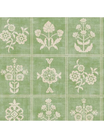 Joules Garden Floral Grid Wallpaper, Pistachio Green