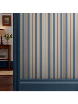 Joules Grove Stripe Wallpaper, Pink/Blue - view 2, Pink/Blue