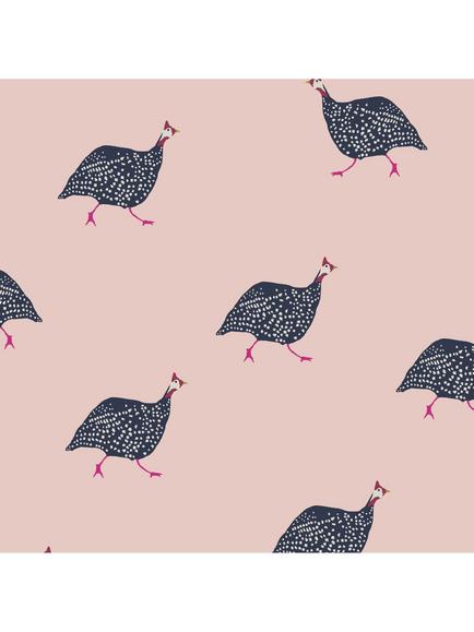 Joules Guinea Fowl Wallpaper, Blush Pink, Blush Pink