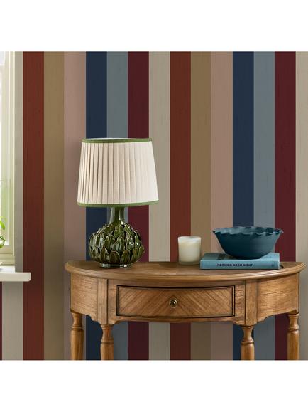 Joules Heritage Stripe Wallpaper, Multi - view 2, Multi
