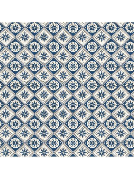 Joules Meadow Geo Wallpaper, Navy & Cream, Navy & Cream