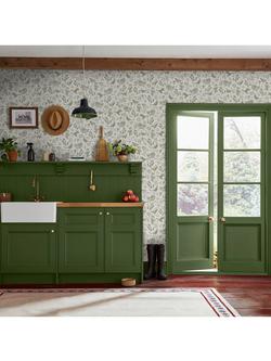 Joules Pheasant Print Wallpaper, Linen/Green - view 2, Linen/Green
