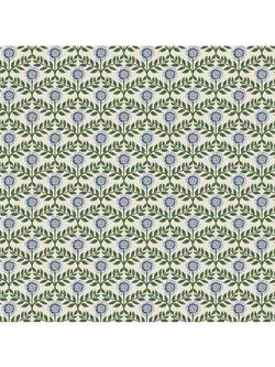 Joules Stately Floral Wallpaper, Green & Blue, Green & Blue