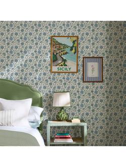 Joules Trailing Indienne Floral Wallpaper - view 2, Blue & Green