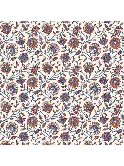 Joules Trailing Indienne Floral Wallpaper, Orange & Blue
