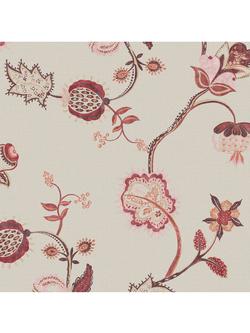 Joules Tree Of Life Floral Wallpaper, Red & Pink, Red & Pink