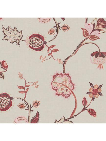 Joules Tree Of Life Floral Wallpaper, Red & Pink, Red & Pink