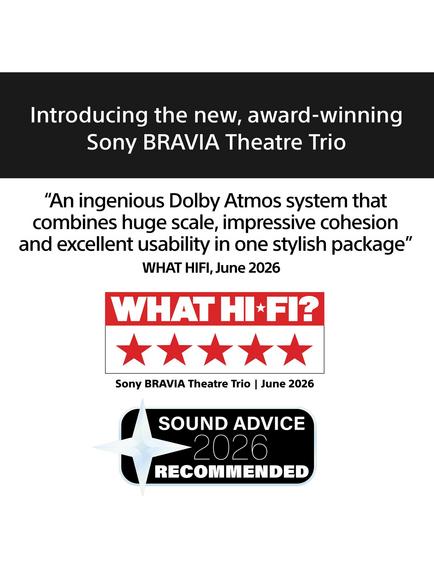 Sony Bravia Theatre Trio + SR HTA8KIT Wi-Fi Bluetooth Soundbar with 360 Spatial Sound Mapping, Dolby Atmos, DTS:X, Wireless Speakers, Subwoofer & Rear Speakers, Black - view 2, Black