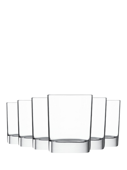 Luigi Bormioli Strauss Double Old Fashioned Glass Tumblers, Set of 6, 350ml, Clear, Clear