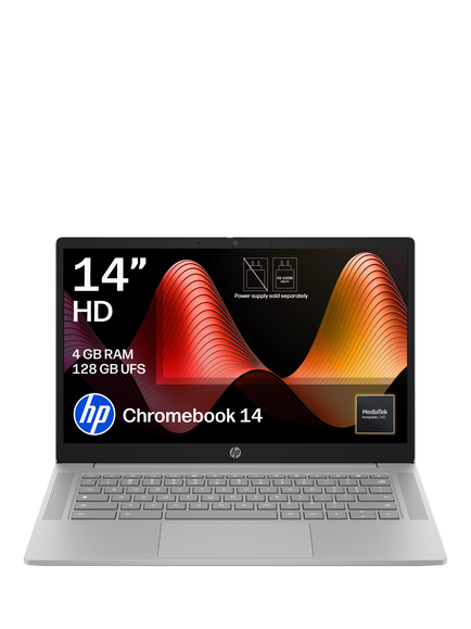 HP Chromebook 14a-nm0004nax Laptop, MediaTek Processor, 4GB RAM, 128GB, 14” HD, Modern Gray, Modern Gray