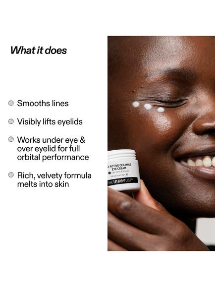 The INKEY List Bio-Active Ceramide Eye Cream, 18ml - view 2, White