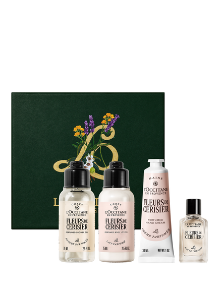 L'OCCITANE Fleurs De Cerisier (Cherry Blossom) Collection Bodycare Gift Set, Clear
