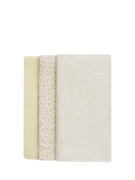 Avery Row Muslin Squares, Set of 3, Wild Chamomile, Wild Chamomile
