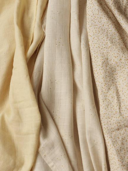 Avery Row Muslin Squares, Set of 3, Wild Chamomile - view 2, Wild Chamomile