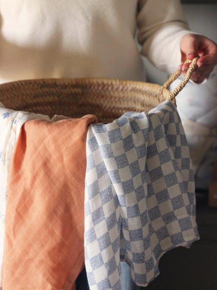 Avery Row Muslin Squares, Set of 3, Coastline - view 2, Coastline