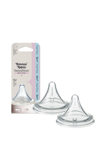Tommee Tippee Natural Start Deep Latch Triangular Teats, Fast Flow, Pack of 2 - view 2, Multi