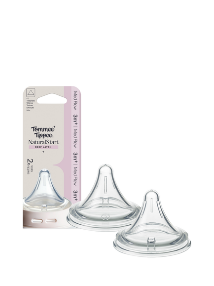 Tommee Tippee Natural Start Deep Latch Triangular Teats, Medium Flow, Pack of 2 - view 2, Multi